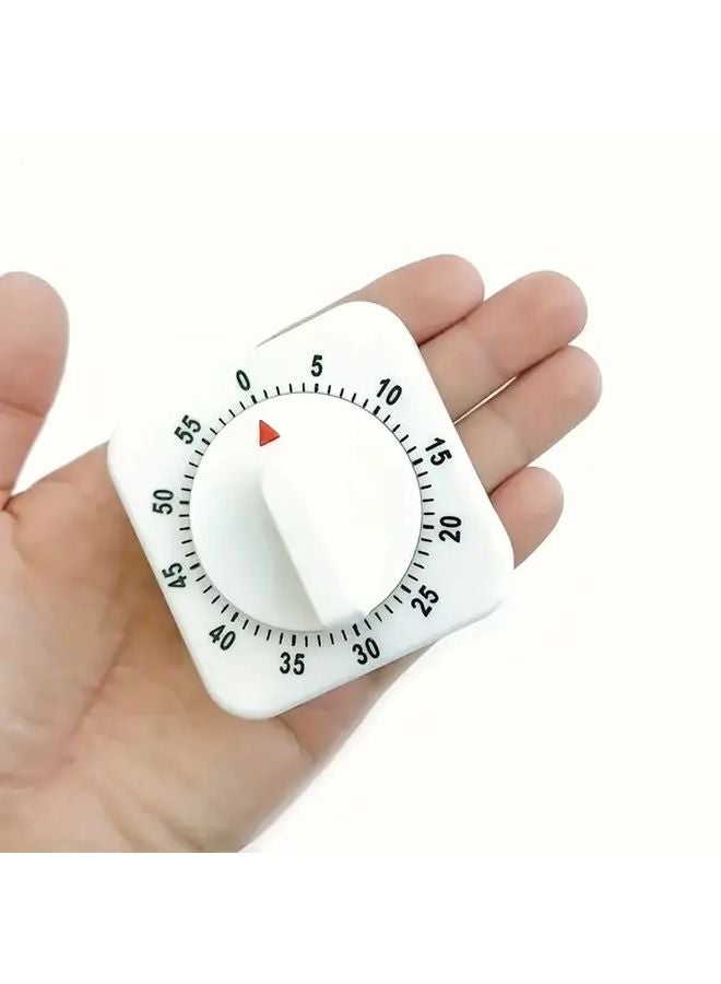 مؤقت مطبخ ميكانيكي لمدة 60 دقيقة بدون بطاريات، مصنوع من البلاستيك ABS المتين بتصميم مضغوط، قطعة واحدة - Image 2